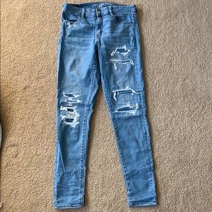 Medium/Dark Wash High Rise American Eagle Jeggings